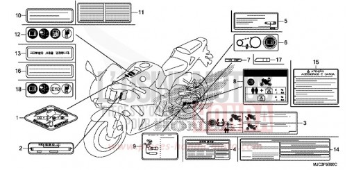 ETIQUETTE DE PRECAUTIONS CBR600RAD de 2013